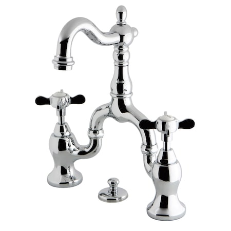 Kingston Brass Bridge Bathroom Faucet with Brass Pop-Up, Polished Chrome KS7971BEX